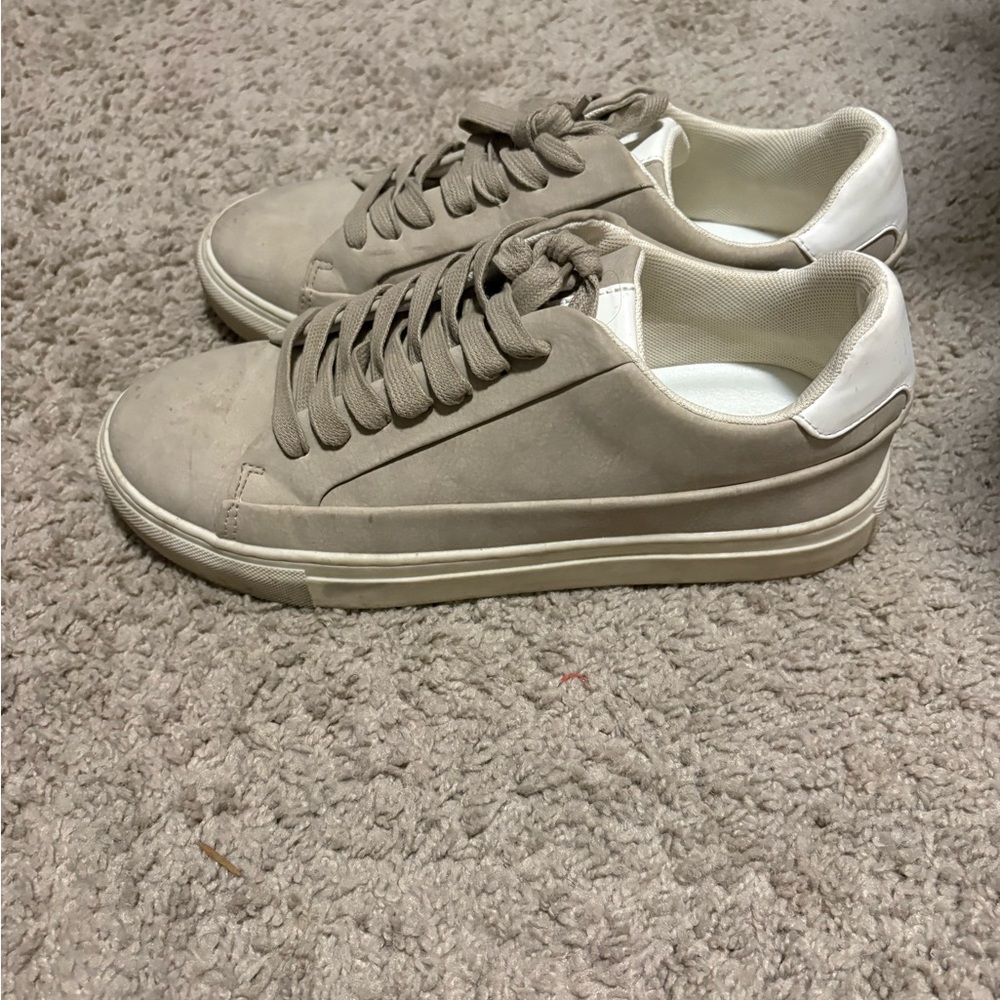 Mix No. 6 Taupe and White Men's Sneakers